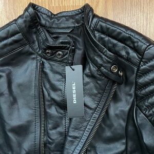 New Diesel women’s leather biker moto jacket